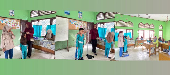 Pemeriksaan Fisik Peserta Didik oleh Petugas Kesehatan Puskesmas Mersam
