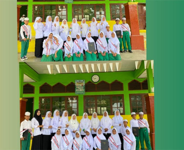 Pelaksanaan Upacara Bendera di Halaman Madrasah Berlangsung Dengan Khidmat Dan Tertib